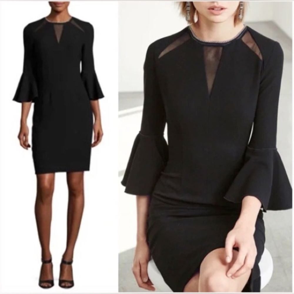 Elie Tahari Black Dress with Bell sleeves